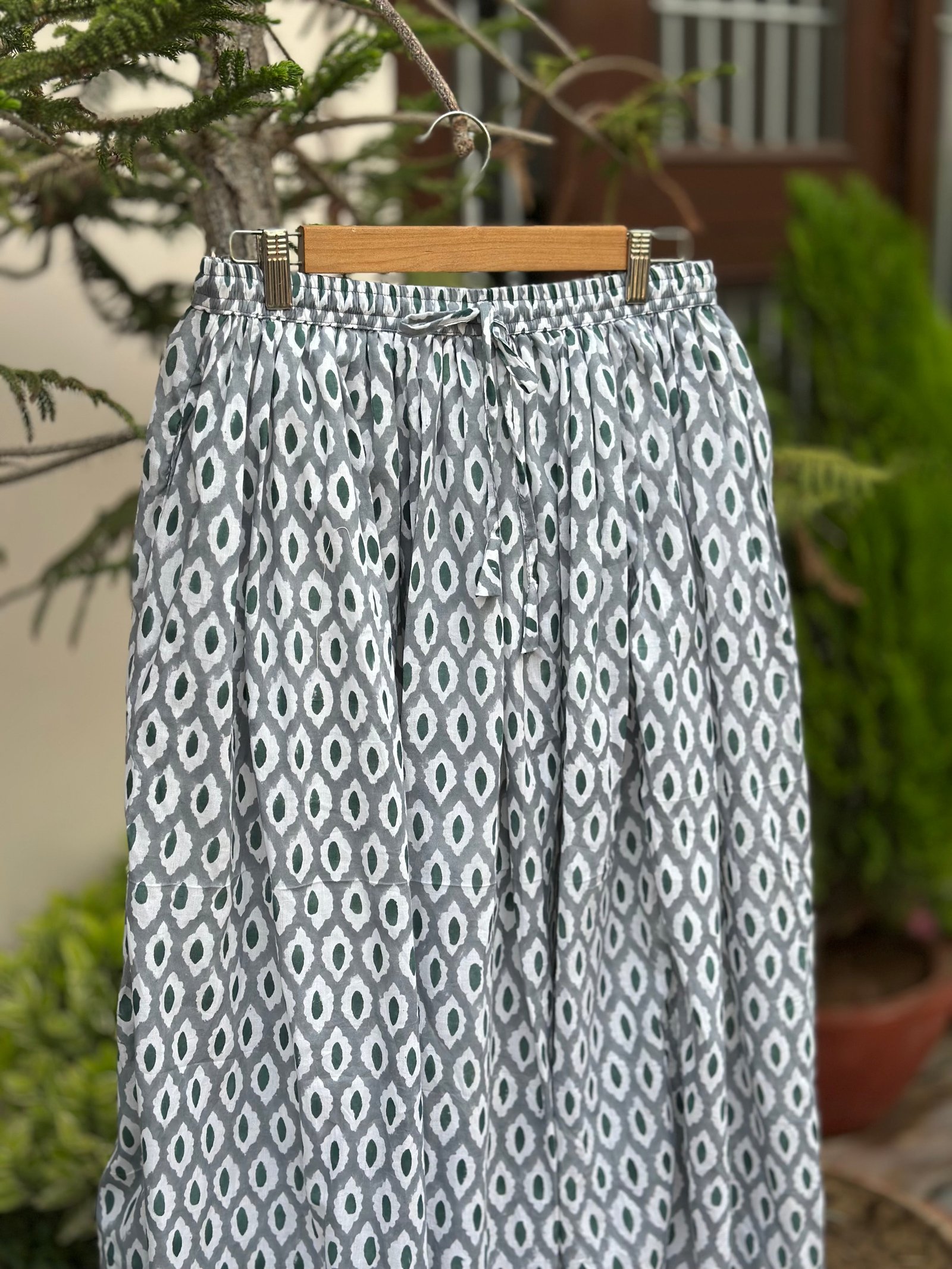 Ash Ikat Cotton Maxi Skirt