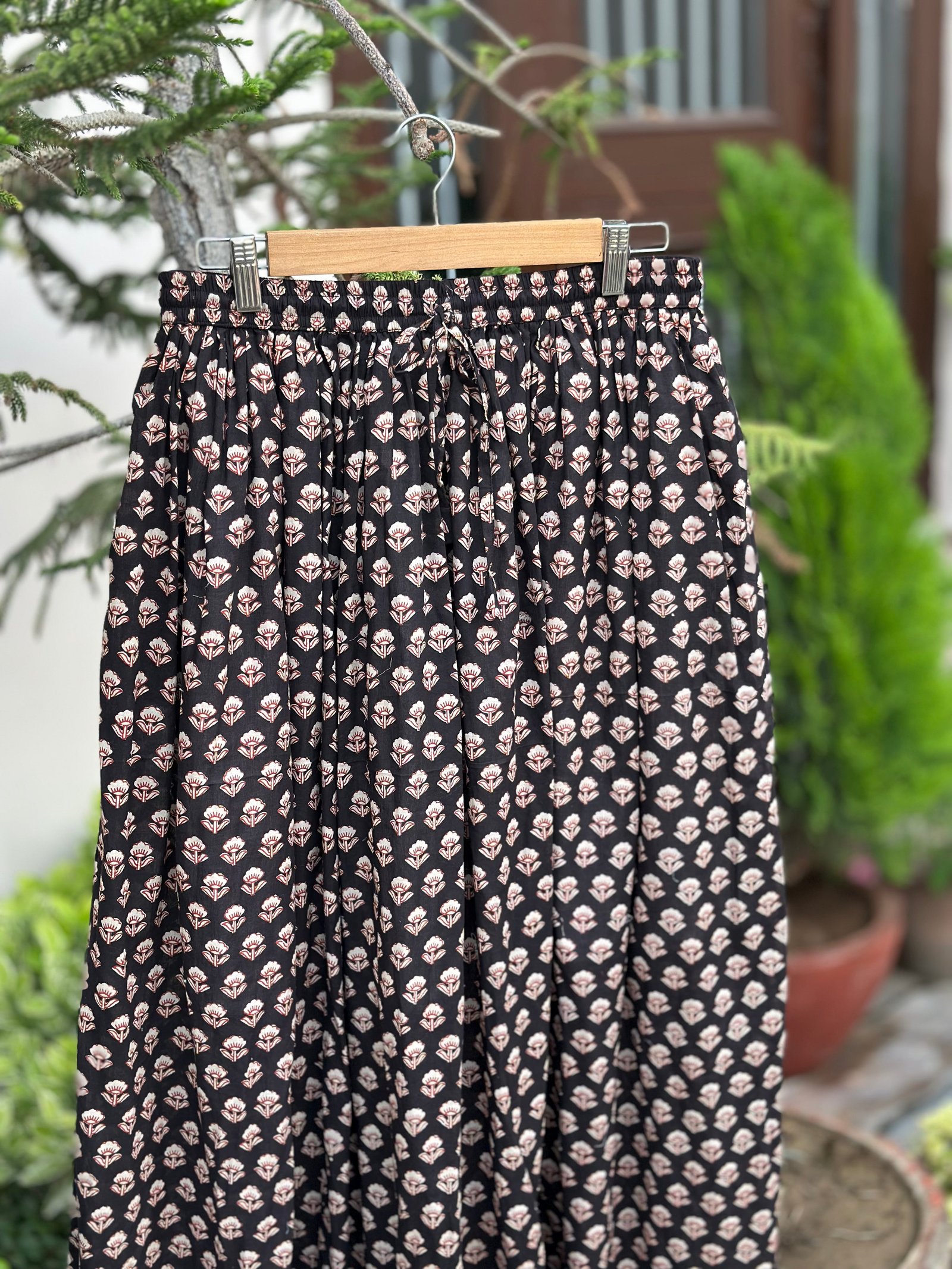 Midnight Blossom Buti Cotton Skirt