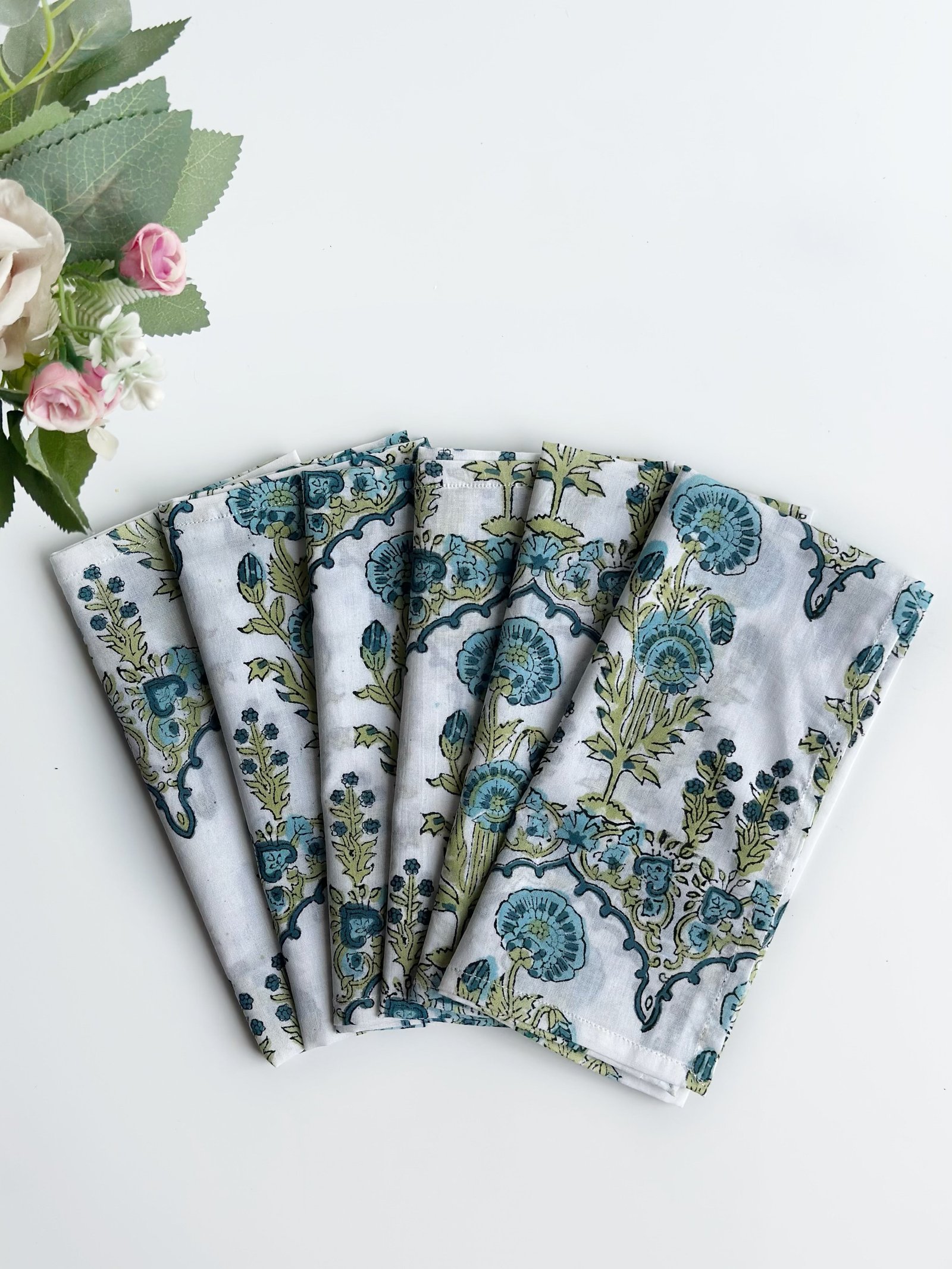 Blue Heritage Floral Cotton Napkin (Set of 6)