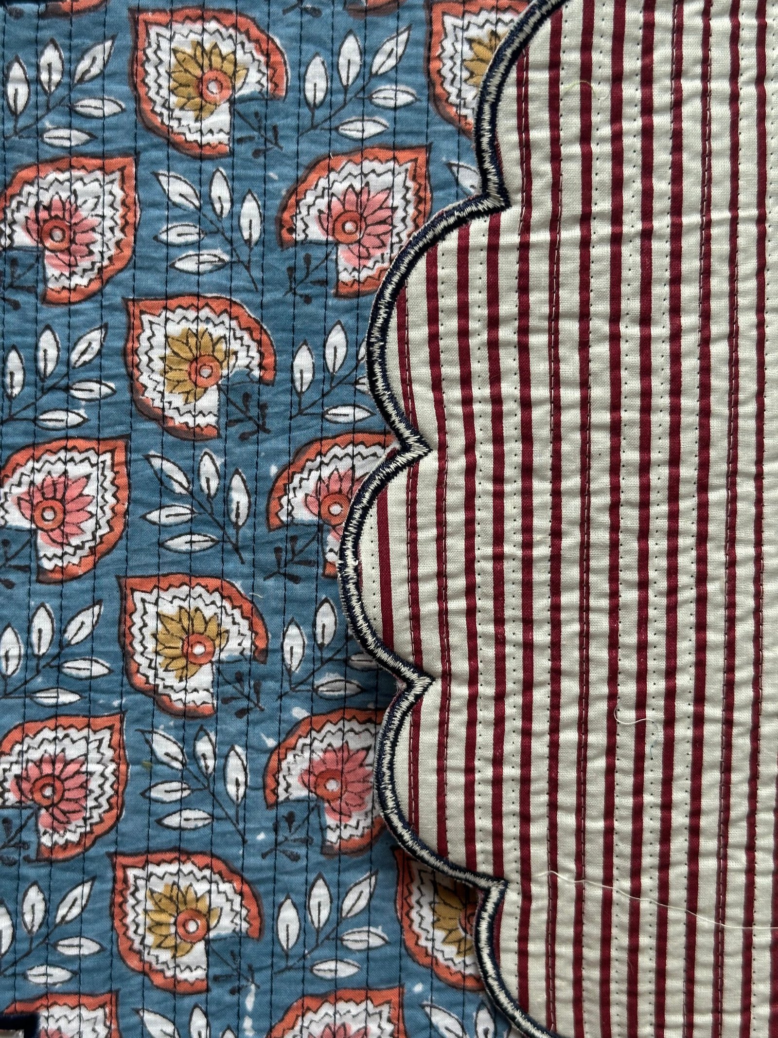 Heritage Floral Quilted Placemats & Napkin Set of 6