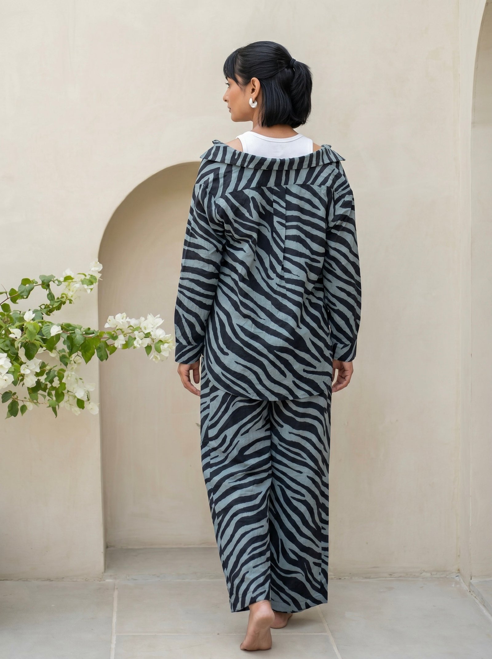 Grey Zebra Print Co-Ord Set