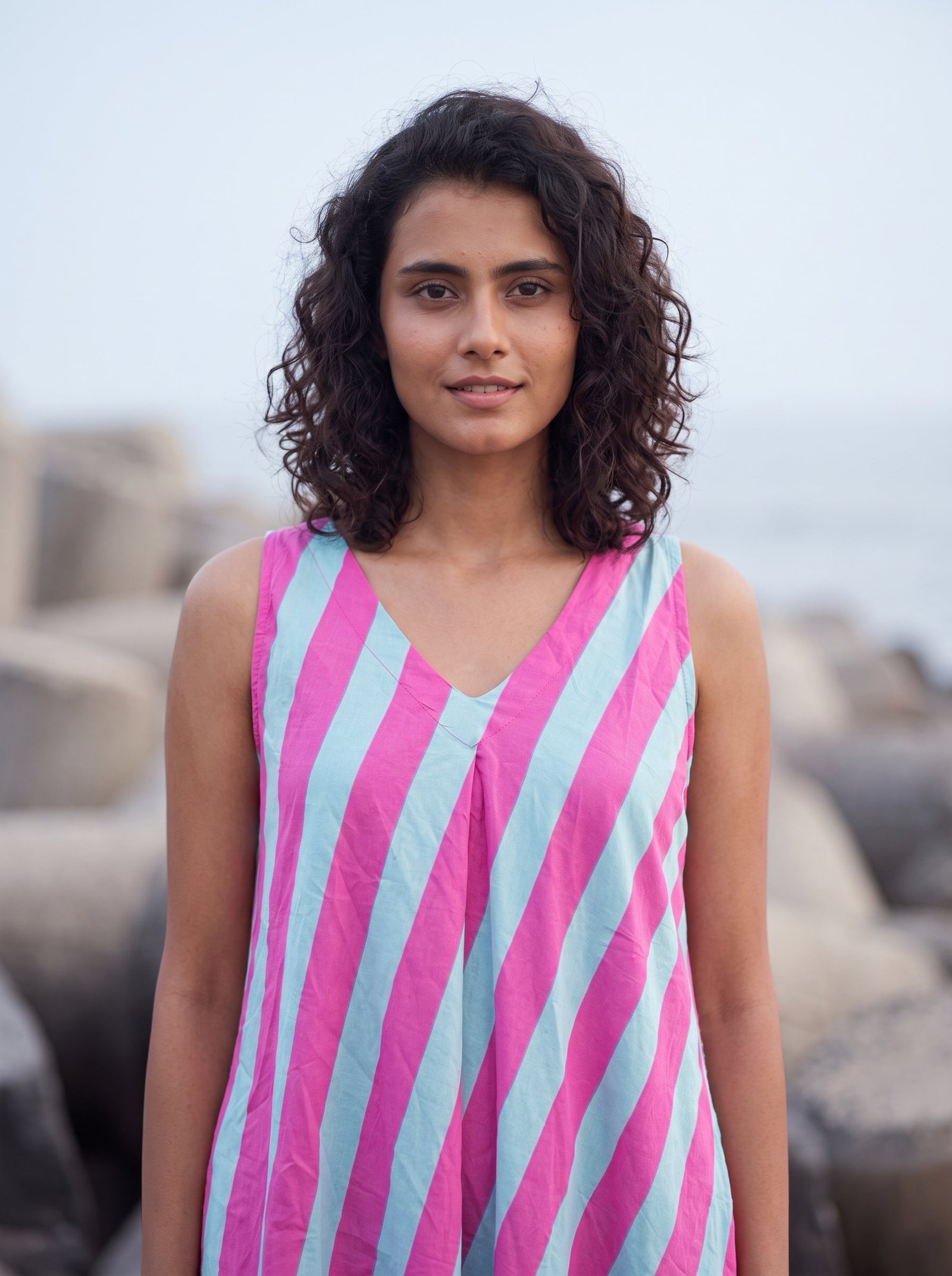 Cotton Candy Stripe Midi Dress