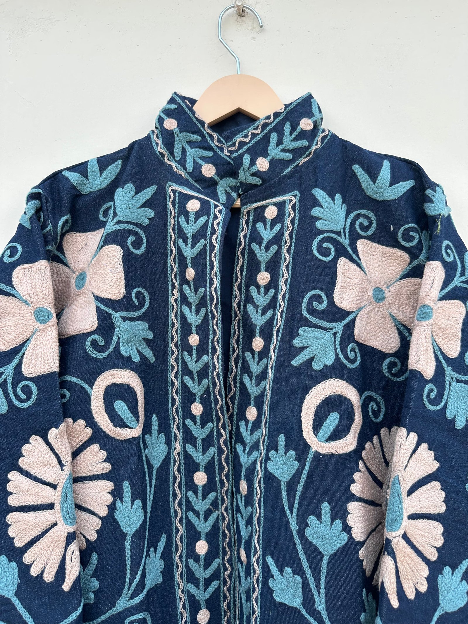 Indigo & Seafoam Suzani Denim Jacket