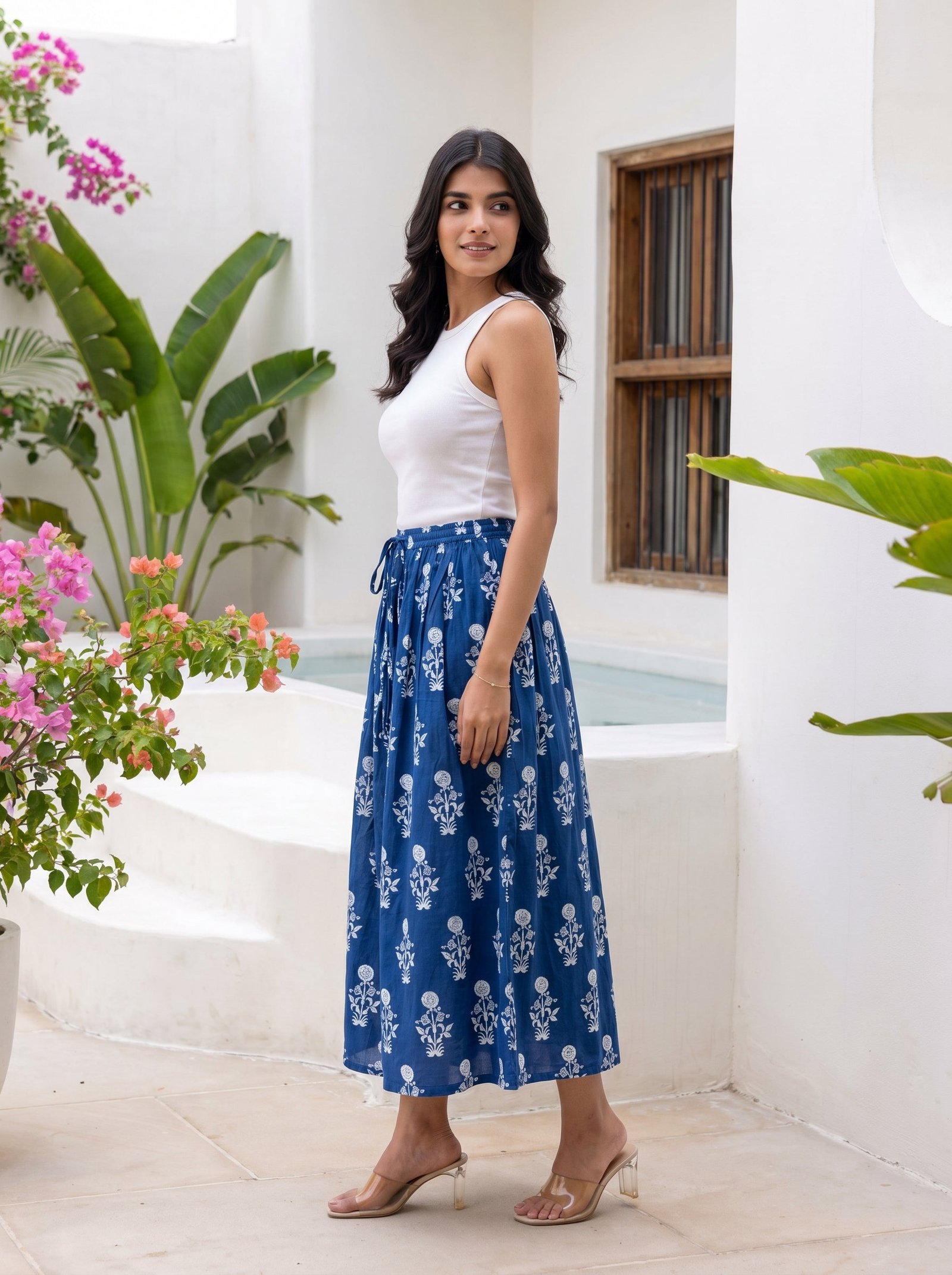 Indigo Bloom Skirt