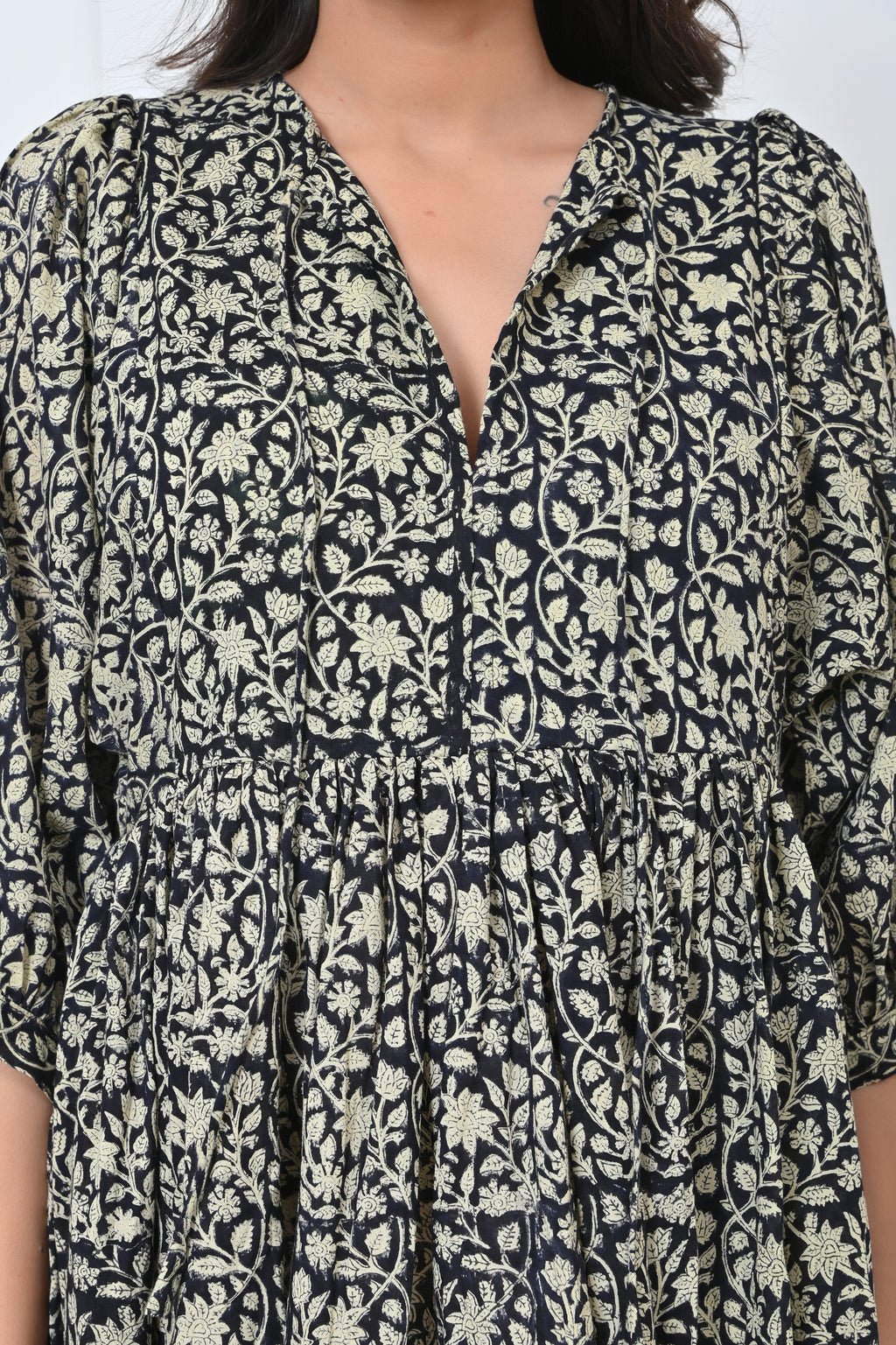 Floral Print Cotton Maxi Doi Dress
