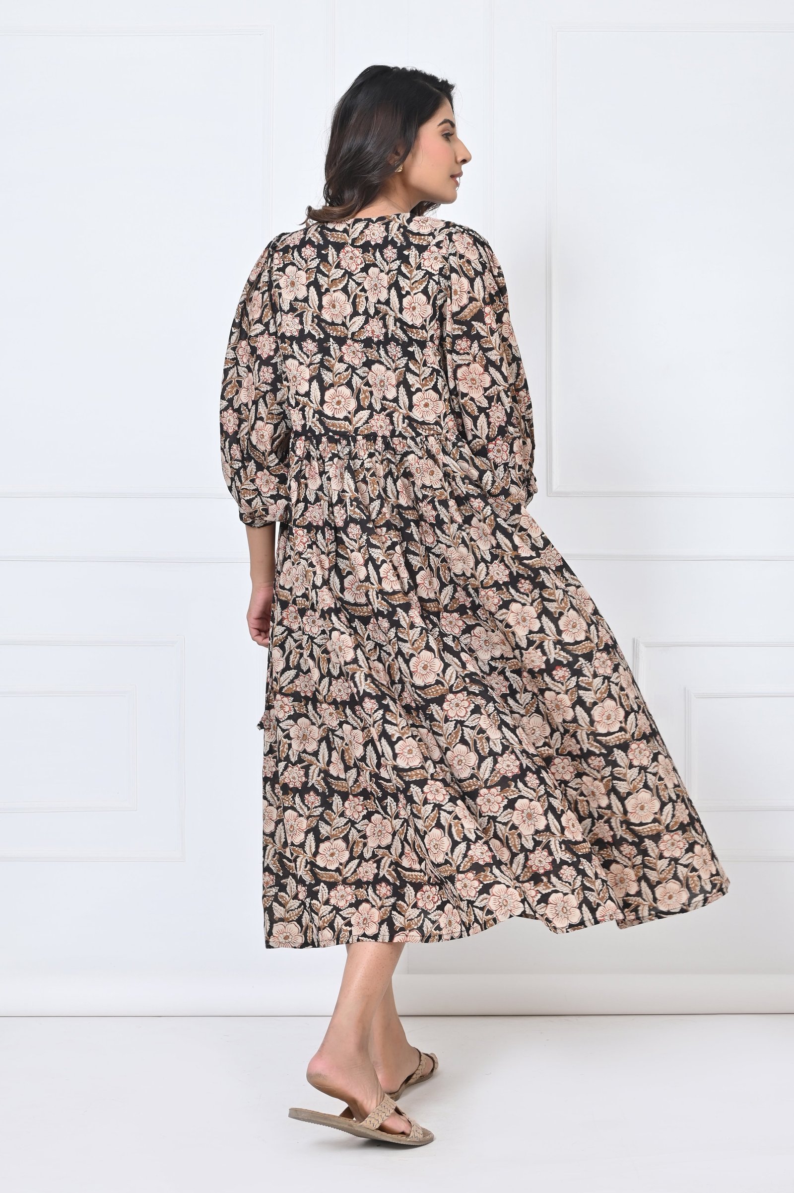 Kalamkari Print Cotton Maxi Doi Dress